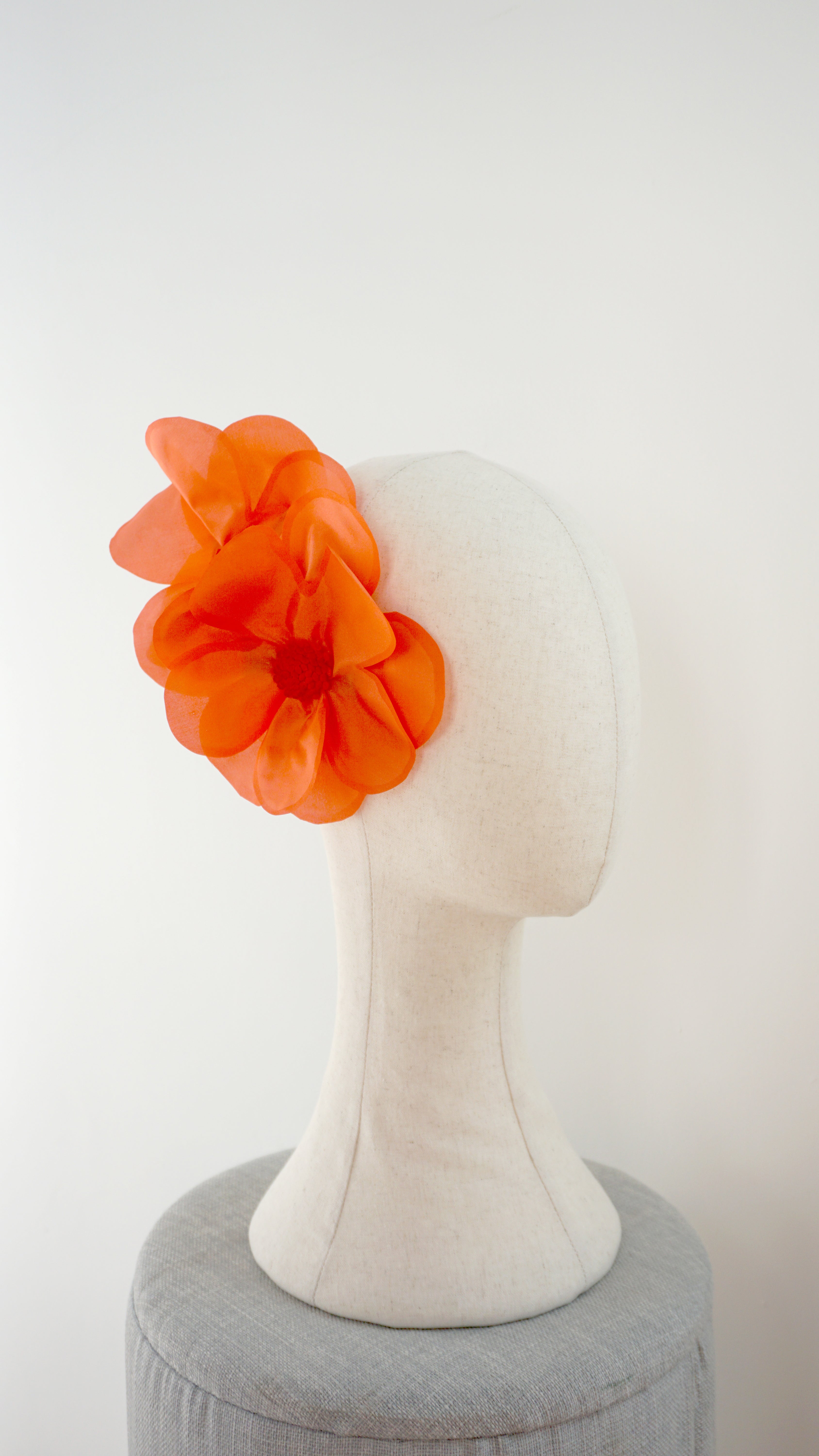 Fleur en soie ADONIS - Orange Capucine